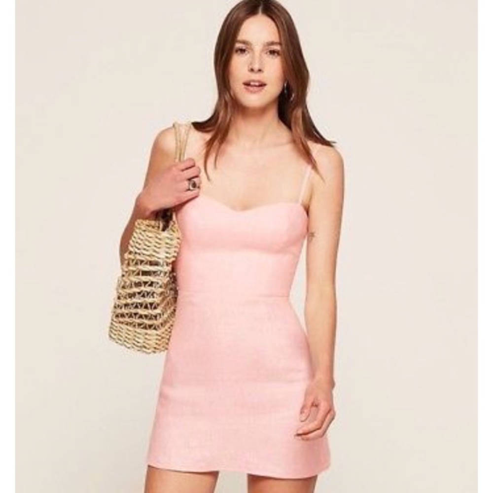 Reformation pink mini dress Never worn no tags L